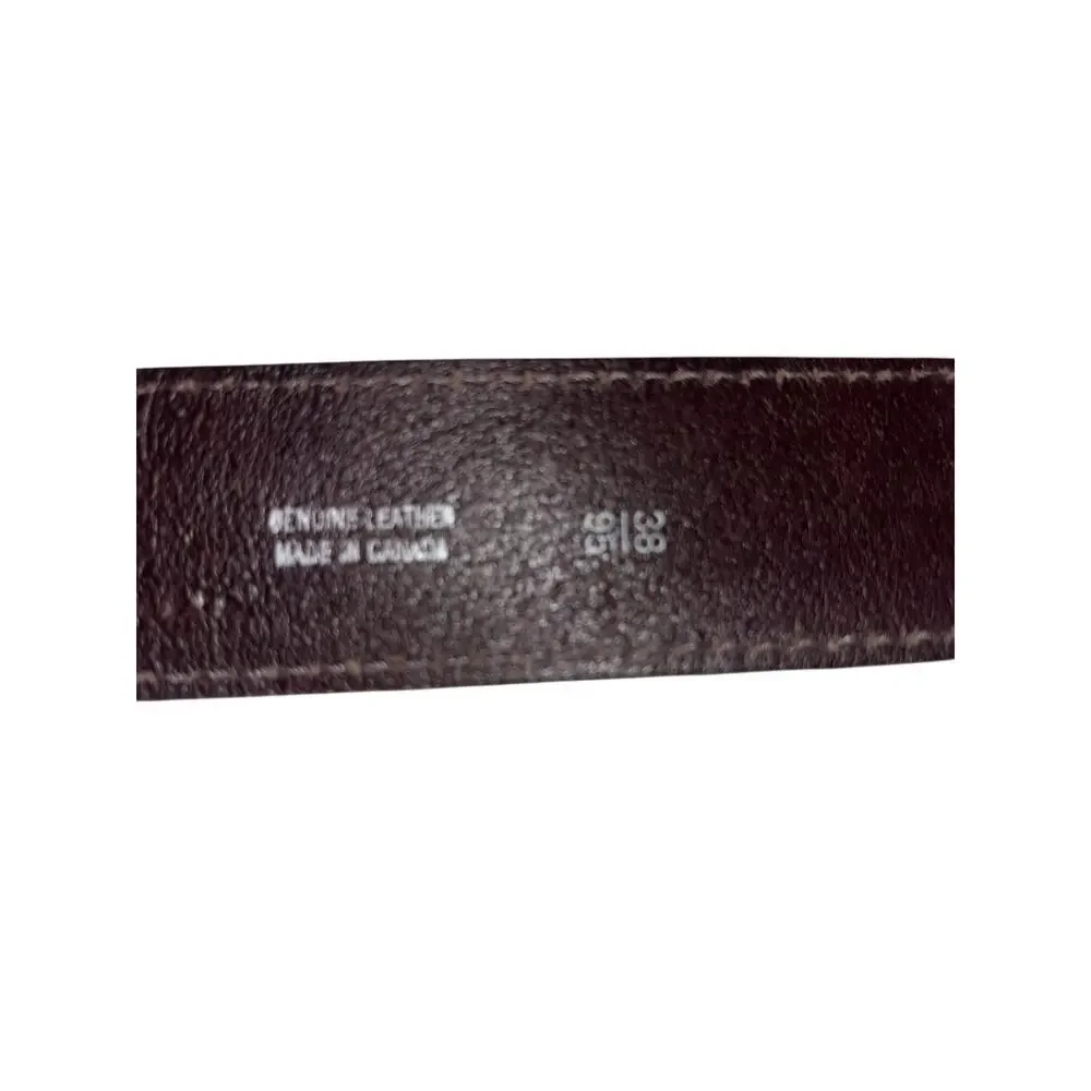 Bass Genuine Leather Belt Size 38 Brown Pebbled ilver Tone Belt Has Wear